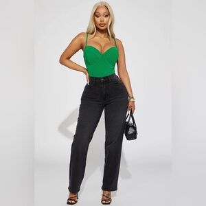 Fashion Nova: Nova 90s Straight Leg Jeans - Black Wash